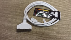 white triple tap extension cord